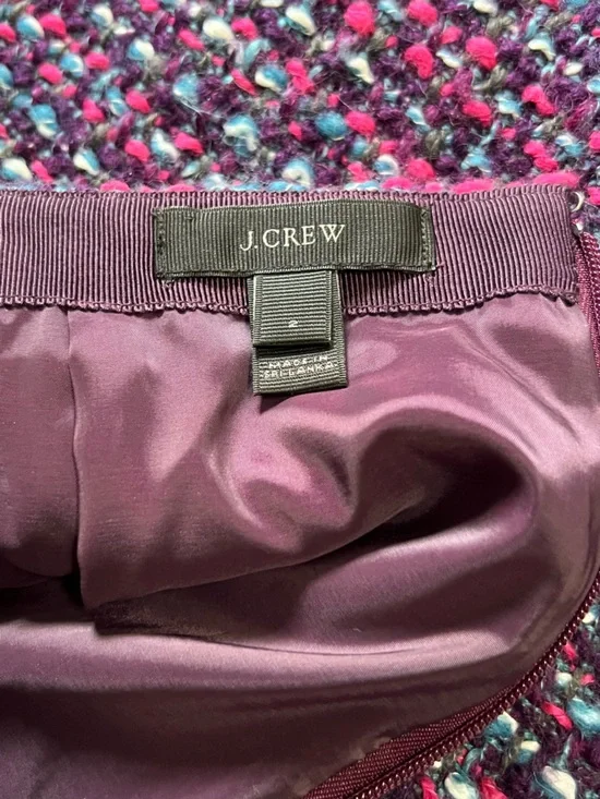 J. Crew purple pink blue tweed boucle wool blend No. 2 pencil skirt - Picture 10 of 13